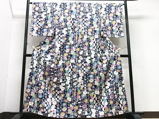 平和屋着物■上質な小紋 花唐草文 正絹 逸品 CABN2209xe