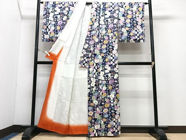 平和屋着物■上質な小紋 花唐草文 正絹 逸品 CABN2209xe