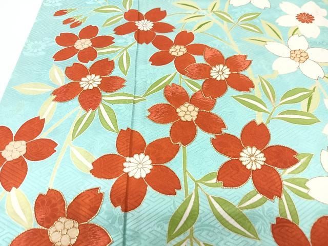 平和屋着物■豪華振袖 駒刺繍 枝垂れ桜文 金彩 正絹 逸品 CABN2224xe
