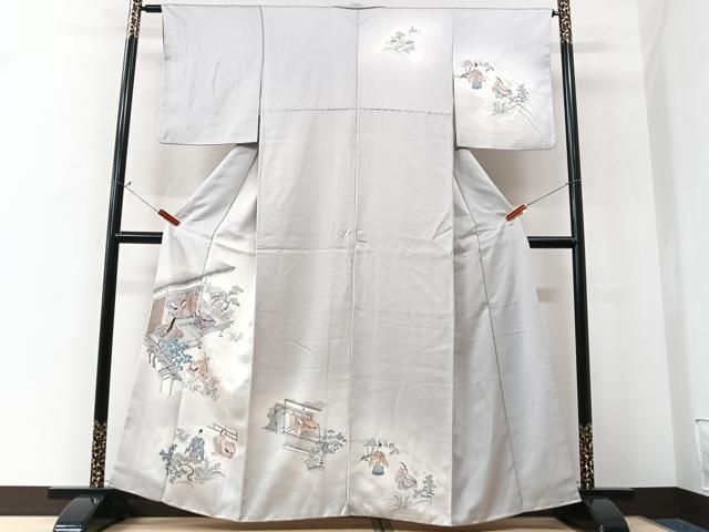 平和屋着物■訪問着 人物風景文 十二単 正絹 逸品 CABN2225xe