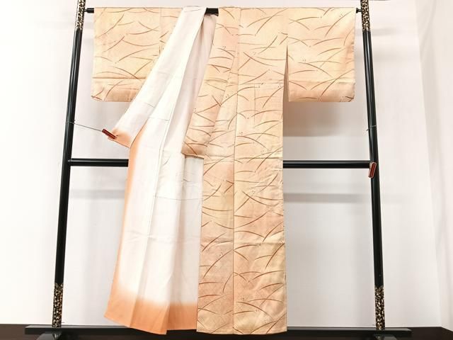 平和屋着物■上質な小紋 草花文 暈し染め 正絹 逸品 CABN2226xe