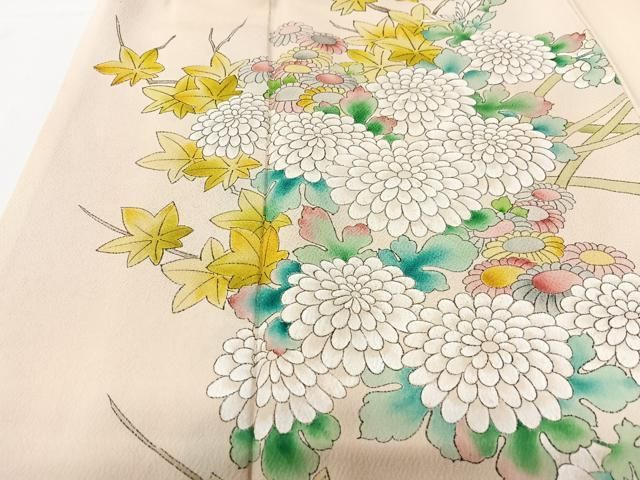 平和屋着物■訪問着 手描き 枝花文 正絹 逸品 CABN2228xe