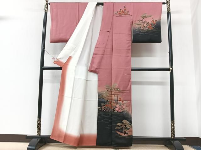 平和屋着物■訪問着 御所車風景浜松文 暈し染め 金彩 正絹 逸品 CABN2239xe