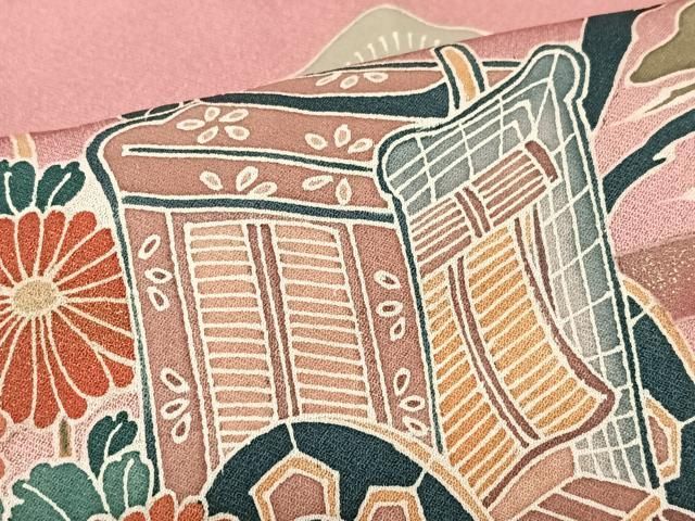 平和屋着物■訪問着 御所車風景浜松文 暈し染め 金彩 正絹 逸品 CABN2239xe