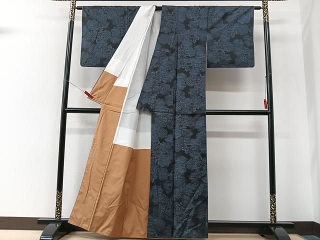 平和屋着物■上質な紬 舞花文 正絹 逸品 CABN2242xe