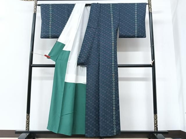 平和屋着物■上質な小紋 作家物 幾何学文様 正絹 逸品 CABN2248xe