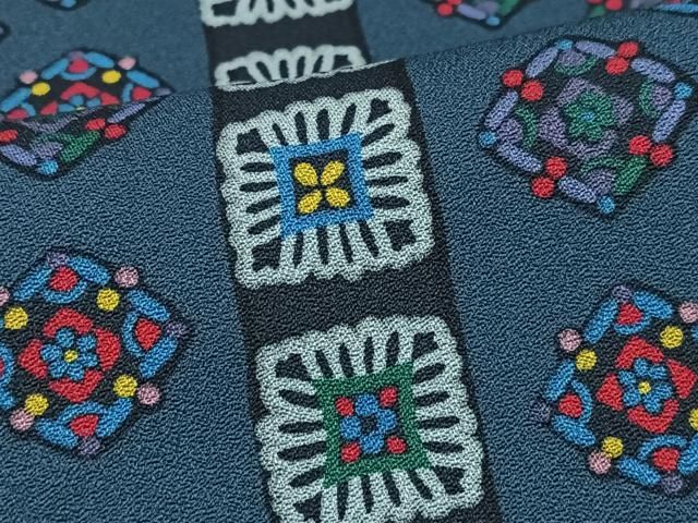 平和屋着物■上質な小紋 作家物 幾何学文様 正絹 逸品 CABN2248xe