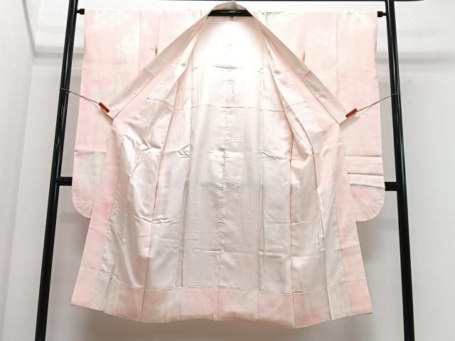 平和屋着物■振袖用長襦袢 袷 舞花麻の葉地紋 暈し染め 洗える着物 CABN2253xe