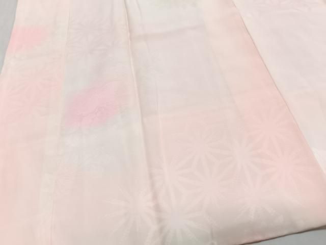 平和屋着物■振袖用長襦袢 袷 舞花麻の葉地紋 暈し染め 洗える着物 CABN2253xe