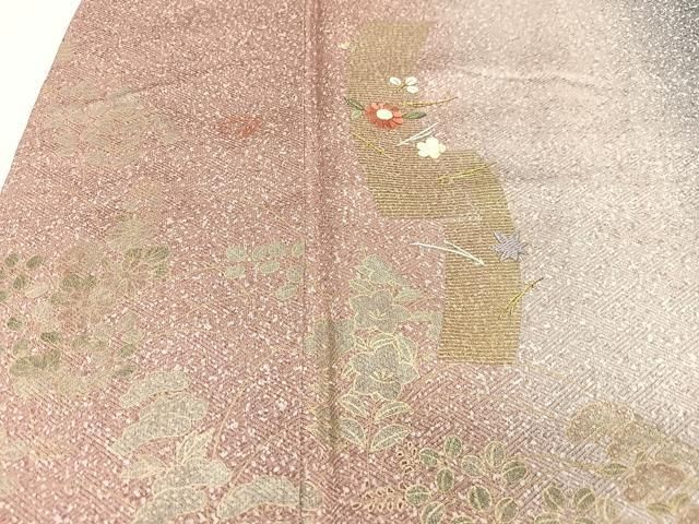 平和屋着物■訪問着 刺繍 短冊草花間道 暈し染め 金彩 正絹 逸品 CABN2268xe