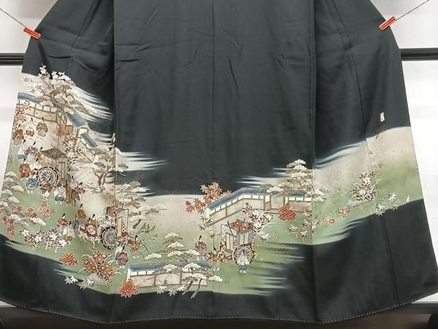 平和屋着物■豪華手描き 人物風景文 暈し染め 金彩 正絹 逸品 CABN2277xe