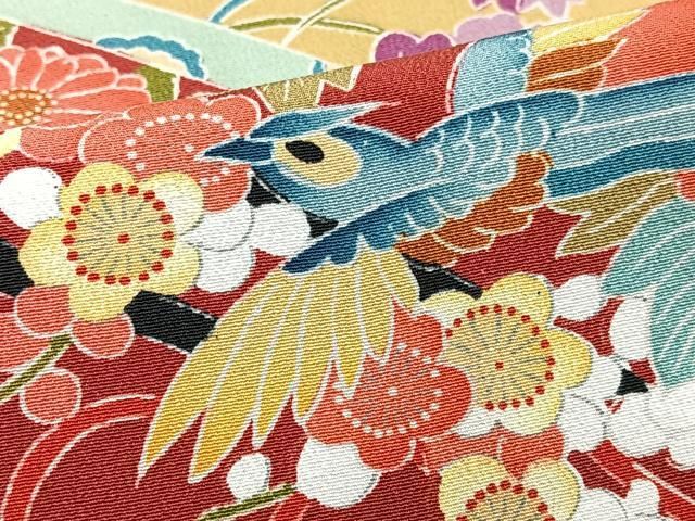 平和屋着物■豪華黒留袖 絵巻花鳥文 松竹梅 正絹 逸品 CABN2286xe