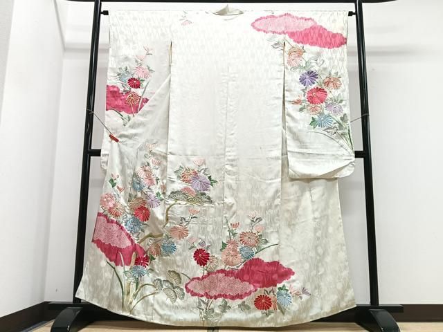 平和屋着物■豪華振袖 総刺繍 絞り 枝花文 金銀糸 正絹 逸品 CABN2288xe