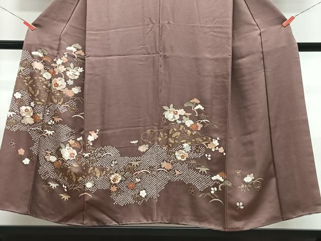 平和屋着物■訪問着 絞り 枝花文 金彩 正絹 逸品 CABN2294xe