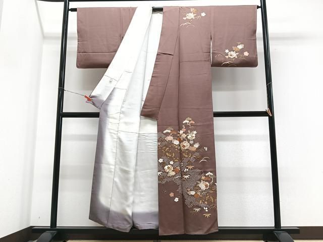 平和屋着物■訪問着 絞り 枝花文 金彩 正絹 逸品 CABN2294xe