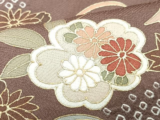 平和屋着物■訪問着 絞り 枝花文 金彩 正絹 逸品 CABN2294xe