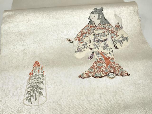 平和屋着物●加賀友禅の巨匠 初代 由水十久 太鼓柄袋帯 舞 金銀糸 正絹 逸品 CABN2405hy