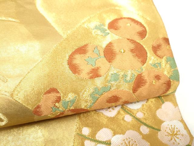 平和屋着物●銀座きしや 六通柄袋帯 流水草花文 金糸 正絹 逸品 CABN2435hy