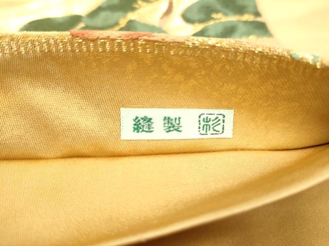 平和屋着物●銀座きしや 六通柄袋帯 流水草花文 金糸 正絹 逸品 CABN2435hy