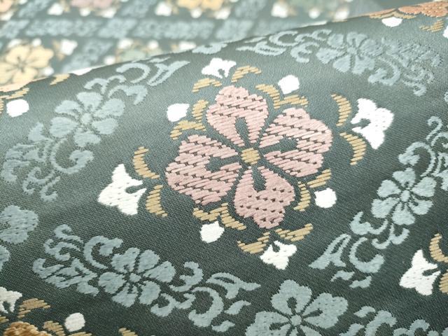 平和屋着物●西陣 浅田叡一作 六通柄袋帯 唐織 花草文 証紙付き 正絹 逸品 CABN2447hy