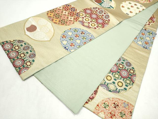 平和屋着物●帯の宝石 瀬織津園 全通柄袋帯 鍋島古陶錦 金糸 正絹 逸品 CABN2458hy