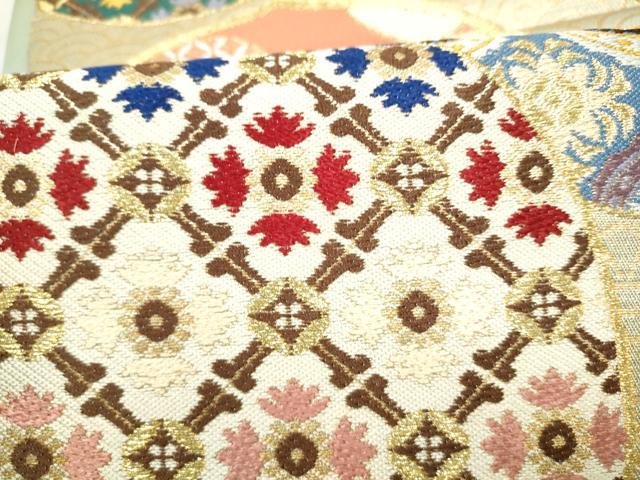 平和屋着物●帯の宝石 瀬織津園 全通柄袋帯 鍋島古陶錦 金糸 正絹 逸品 CABN2458hy