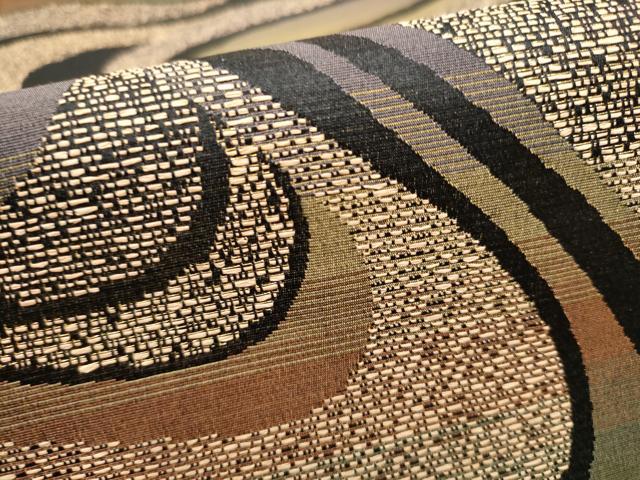 平和屋着物●全通柄袋帯 柿渋染和紙織 流水音 正絹 逸品 CABN2463hy