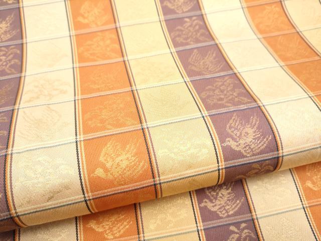 平和屋着物●全通柄袋帯 花鳥間道 金糸 正絹 逸品 CABN2492hy