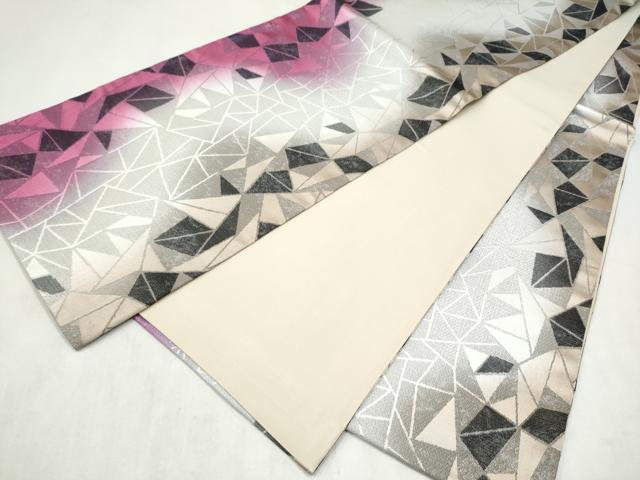 平和屋着物●全通柄袋帯 幾何学文様 正絹 逸品 CABN2505hy