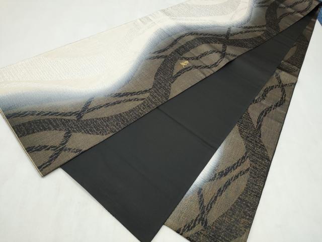 平和屋着物●六通柄袋帯 作家物 唐草文 金糸 正絹 逸品 CABN2512hy