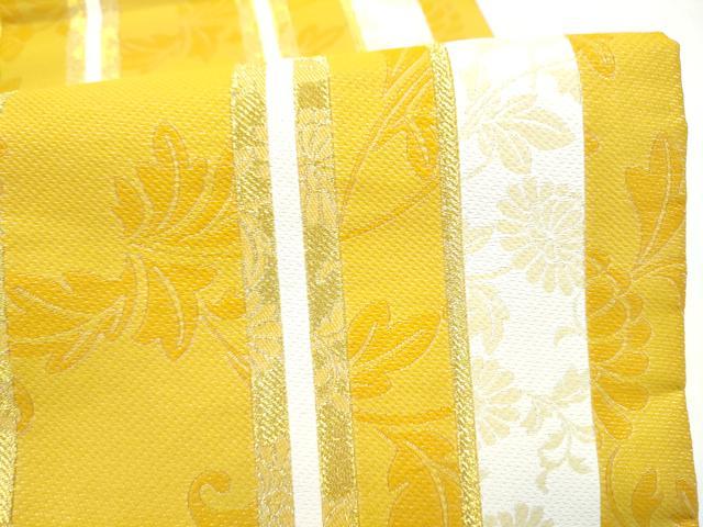 平和屋着物●六通柄袋帯 草花間道 金糸 正絹 逸品 未使用 CABN2517hy