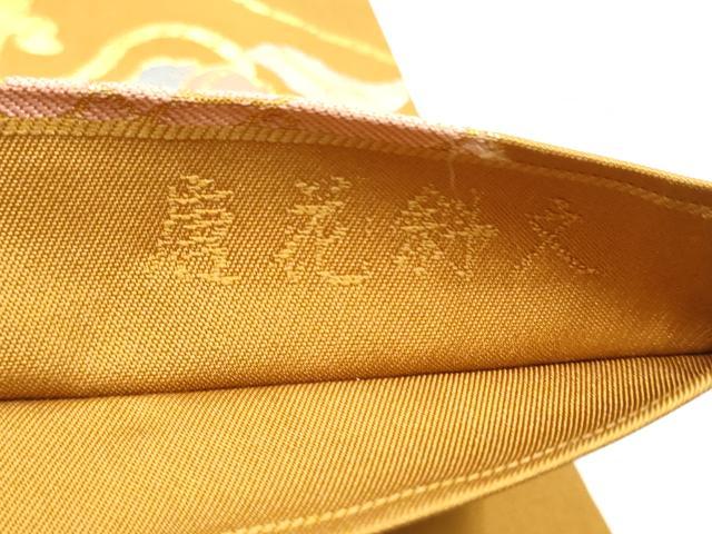 平和屋着物●全通柄 本袋帯 唐花斜文 金糸 正絹 逸品 CABN2527hy