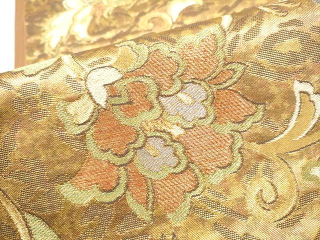 平和屋着物●西陣 川島織物 六通柄袋帯 花喰鳥 金糸 引箔 正絹 逸品 CABN2533hy