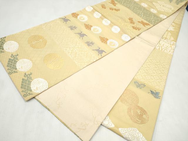 平和屋着物●全通柄袋帯 唐織 向かい鳳凰花文 正絹 逸品 CABN2546hy
