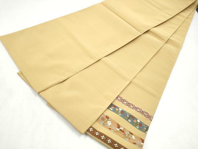 平和屋着物●爪搔き本綴れ 太鼓柄袋帯 横段花鳥文 金糸 正絹 逸品 CABN2558hy