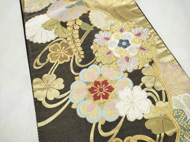平和屋着物●六通柄袋帯 唐織 優彩袖 金銀糸 正絹 逸品 CABN2562hy