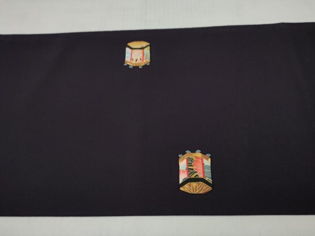 平和屋着物●太鼓柄袋帯 押絵 華浮遊 誰が袖文 鬼しぼ縮緬 共箱付き 正絹 逸品 CABN2606hy