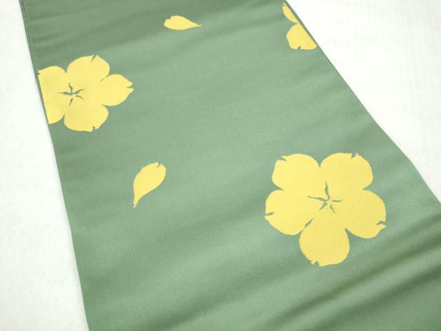 平和屋着物●世界的人形師 辻村寿三郎 ジュサブロー 六通柄袋帯 舞桜文 共箱付き 正絹 逸品 CABN2607hy