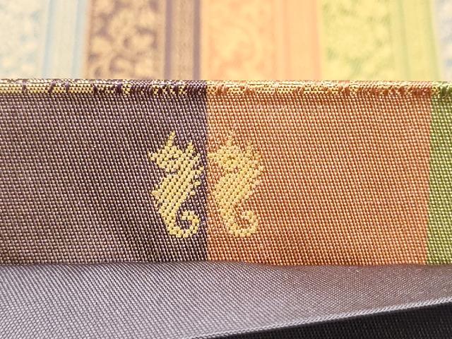 平和屋着物●名物裂一筋 西陣・あらいそ謹製 全通柄袋帯 花唐草間道 金糸 正絹 逸品 CABN2668hy