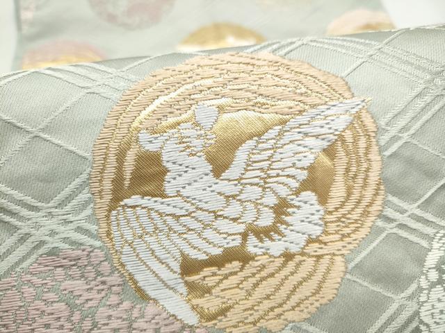 平和屋着物●六通柄袋帯 唐織 香吉祥丸紋 金糸 正絹 逸品 CABN2674hy