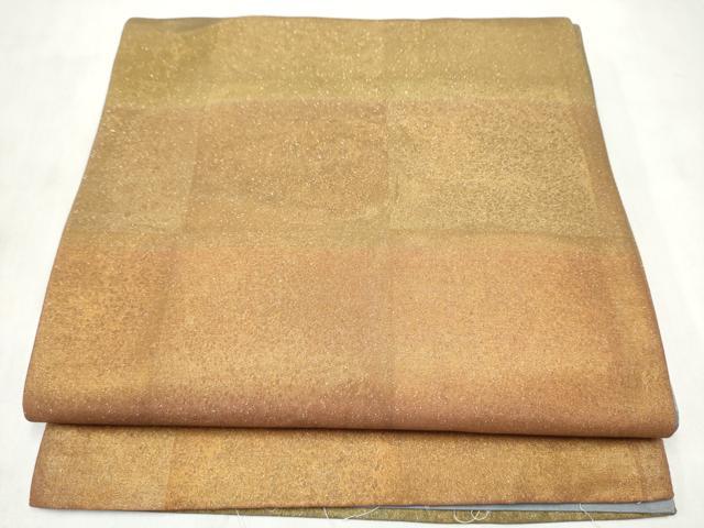 平和屋着物●全通柄袋帯 霞文 銀糸 正絹 逸品 CABN2680hy