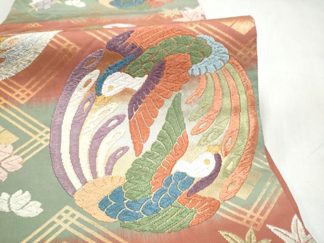 平和屋着物●西陣最高峰・北尾織物匠 六通柄袋帯 唐織 能装双美鳳文 金糸 正絹 逸品 CABN2682hy