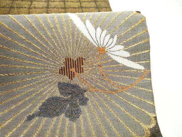 平和屋着物●創業280年 誉田屋源兵衛 太鼓柄袋帯 菊 純金 正絹 逸品 CABN2685hy