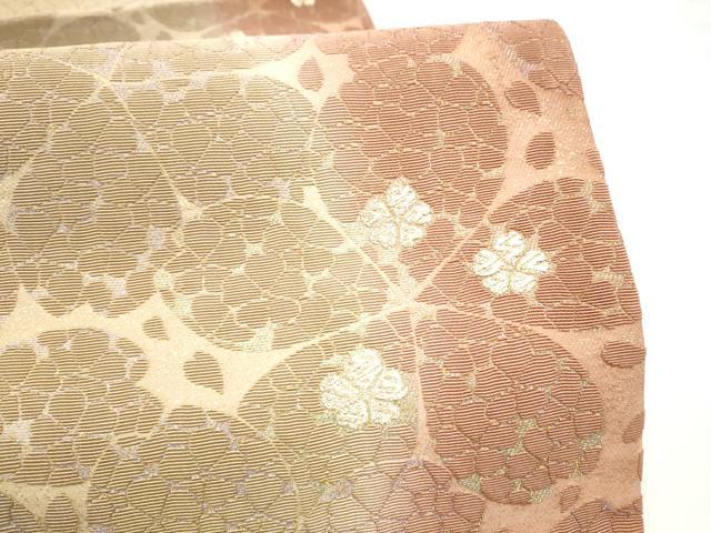 平和屋着物●六通柄袋帯 輪奈織 舞桜文 正絹 逸品 未使用 CABN2697hy