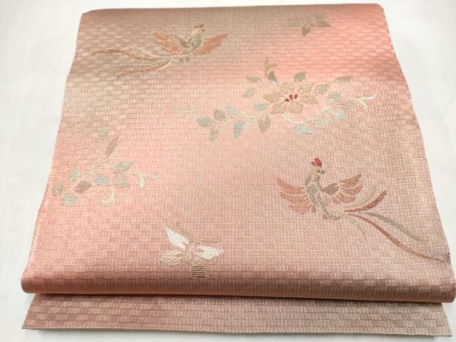 平和屋着物●太鼓柄袋帯 鳳凰花文 金銀糸 正絹 逸品 CABN2706hy