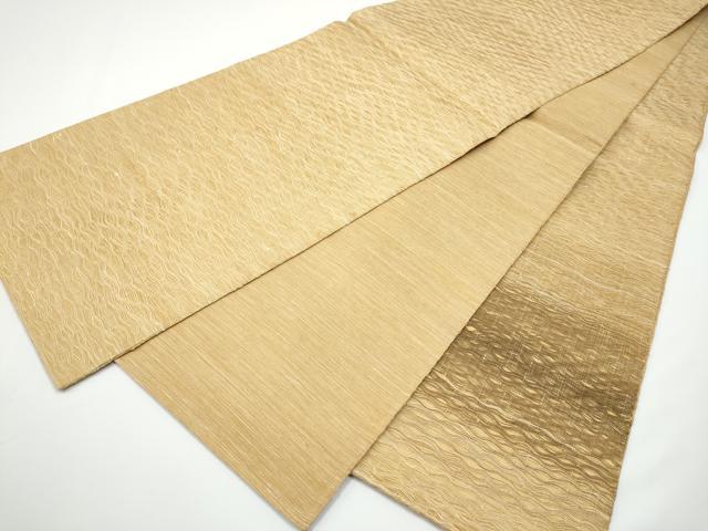 平和屋着物●太鼓柄袋帯 すくい織 絵皿花鳥文 金糸 正絹 逸品 CABN2727hy