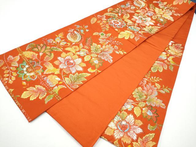 平和屋着物●六通柄 本袋帯 牡丹唐花文 金糸 正絹 逸品 CABN2731hy
