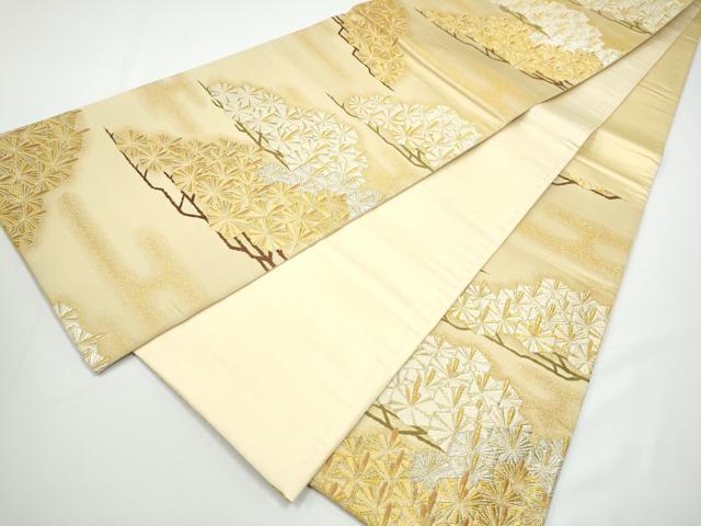 平和屋着物●六通柄袋帯 幻彩松燦文 金銀糸 金糸 正絹 逸品 CABN2742hy