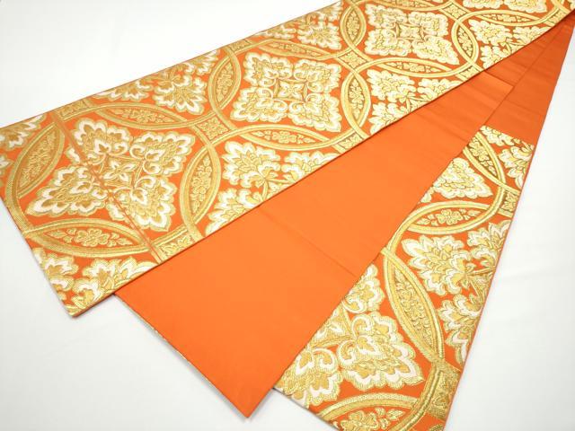 平和屋着物●西陣 川島織物 六通柄 本袋帯 七宝花文 金糸 正絹 逸品 CABN2754hy