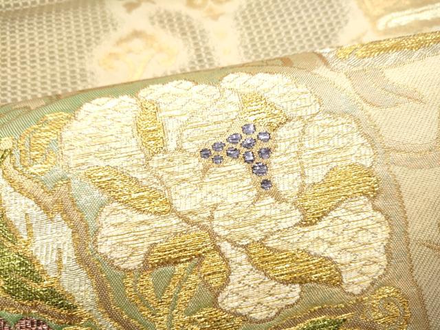 平和屋着物●六通柄袋帯 織司 錦繍 草花文 金銀糸 正絹 逸品 CABN2771hy